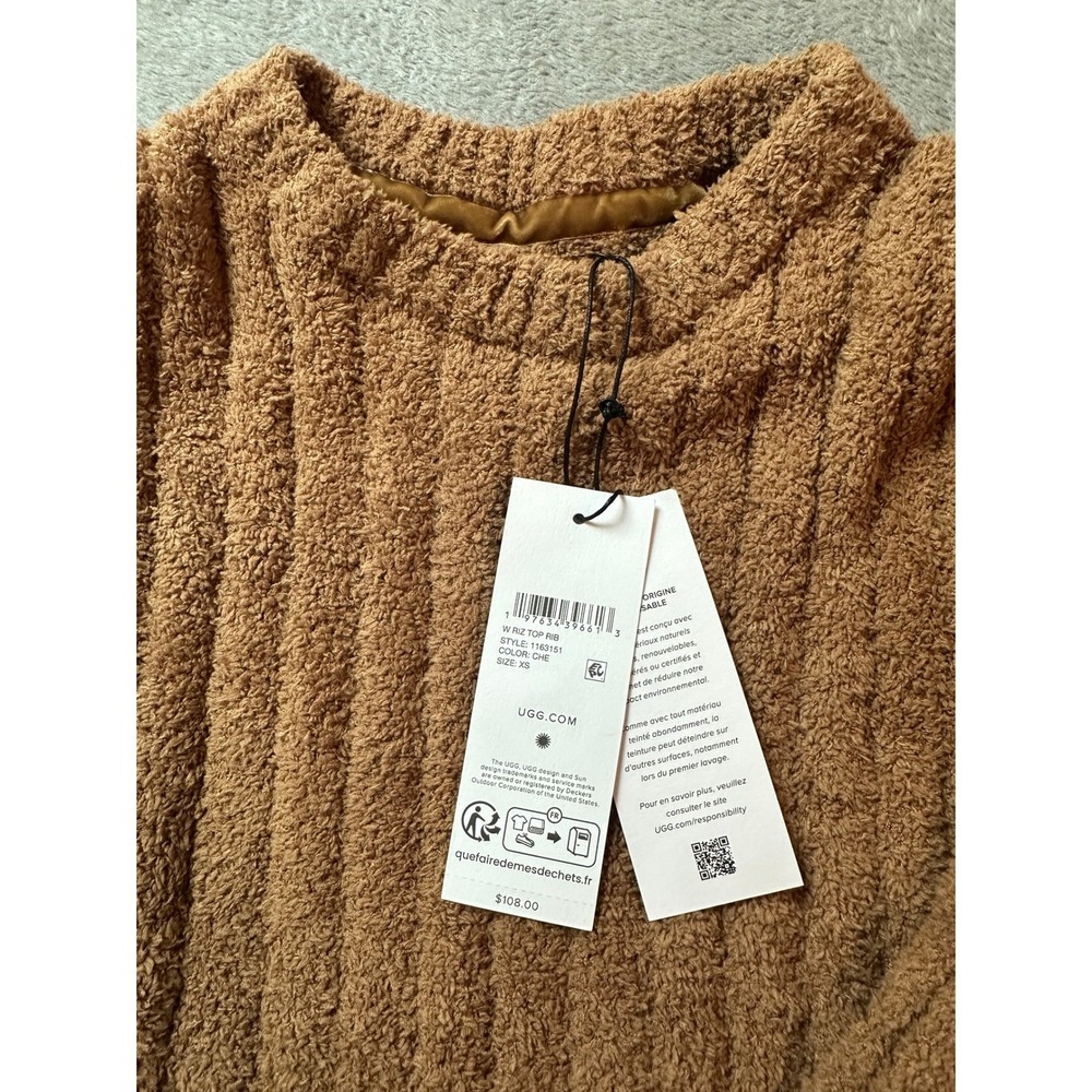 UGG Riz Top Rib and Pant Set Women XS Chestnut NWT - Picture 7 of 12